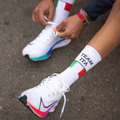 Calcetín Sporcks Team ITA Blanco -Ciclismo Comercio calcetin sporcks team ita blanco 2