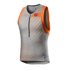 Top Castelli Free Tri Gris Naranja Brillante